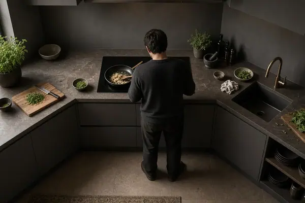 Designing a Flush-Mounted Induction Kitchen Around Structure, Ventilation and Workflow